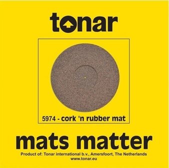 Tonar Pure Cork end Rubber turntable mat