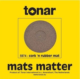 Tonar Pure Cork en Rubber turntable mat