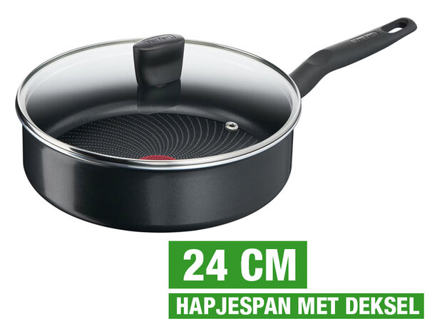 Tefal easy hapjespan met deksel 24cm - EP: OJE uit Delfzijl, uw specialist in de regio