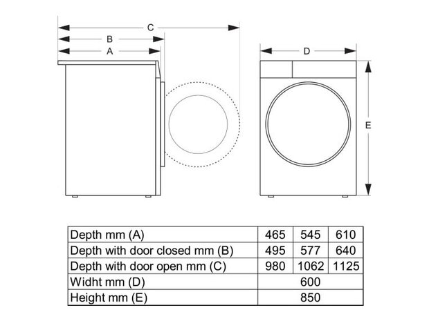 Hisense WF5V943BW/BLX