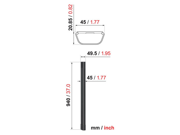 Vogels Cable 4 - Kabelgoot - 94 cm (zwart)